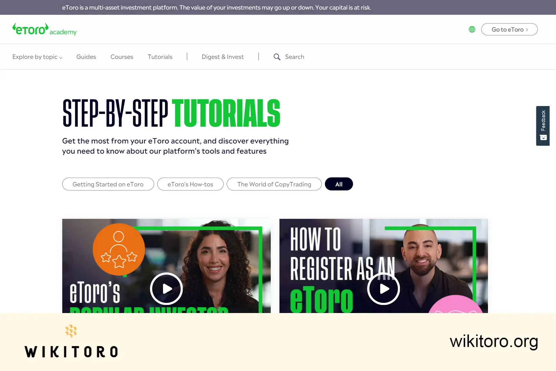 Tutoriale Academia eToro